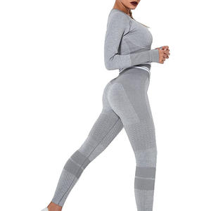 Conjunto Deportivo para Mujer, Top Corto Elástico y Pantalones Cortos de Ciclismo de Cintura Alta, Ropa Deportiva Informal - Product Image 2
