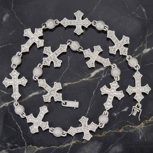 Custom Bead <b>Chain</b> <b>Cross</b> Design Iced Out 925 Silver VVS Moissanite Diamond Hip Hop Jewelry Necklace For Men Available for sale - Product Image 6