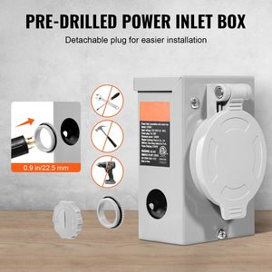 Kit Scatola di Ingresso Alimentazione Generatore 30 Amp con Cavo di Prolunga Elettrica RV da 40 Piedi NEMA L14-30P/L14-30R STW 10 AWG - Product Image 5