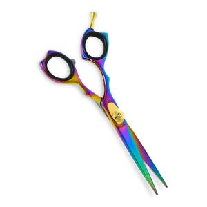 Tijeras Quirúrgicas Profesionales Morje para Cabello, Acero Inoxidable, Hoja Afilada, para Diestros, Mango Largo, Acabado Arcoíris, 28 Dientes - Product Image 6