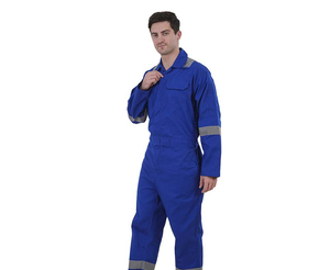 Overol de Trabajo Azul para Hombre con Tiras Reflectantes, Material de Algodón, Uniforme de Seguridad - Product Image 2