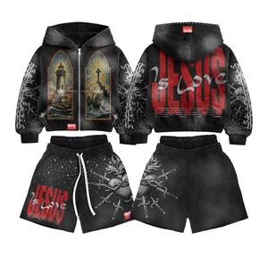 Conjunto Deportivo de Punto con Capucha para Hombre SPLENDID APPAREL, Estampado Digital, Ropa Urbana, Manga Larga, Pantalones Cortos, Poliéster, Ropa de Otoño - Product Image 4