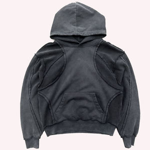Sudadera con Capucha Personalizada de Alta Calidad, Estilo Urbano, Corte Regular, Doble Capa, Vintage, Gruesa, para Invierno, con Cuello Alto y Bolsillos - Product Image 3