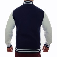 Veste de baseball personnalisée de haute qualité, corps en laine, manches en cuir véritable, coupe ajustée élégante, respirante, pour homme