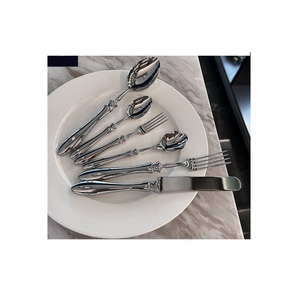 Luxury Stainless Steel <b>Flatware</b> Set with Fork Spoon Knife Modern Design Dishwasher Safe for Home Restaurant Hotel Banquet Dining - Product Image 1