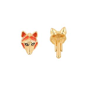 Mancuernillas de Lujo con Diseño de Zorro Chapadas en Oro para Hombre, Esmalte Naranja, Accesorios Formales para Camisa, Regalo de Boda o Negocios, Mancuernillas de Diseñador - Product Image 5