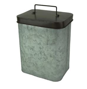 Galvanized Container <b>Lid</b> <b>Decorative</b> Metal Iron Natural Canister Ribbed Metal <b>Decorative</b> Handmade Rustic Finished - Product Image 1