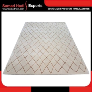 พรมขนสัตว์แบบทำมือทันสมัยผ้าคอตตอนปักทอมือช่างฝีมือ - Product Image 3