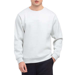 Sudadera de Cuello Redondo Lisa de Alta Calidad para Hombre, Color Sólido, Corte Holgado, Estilo Minimalista, Ropa Deportiva, Uso Diario, Invierno, 2 Piezas - Product Image 1