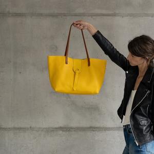 Grand sac fourre-tout en cuir marron avec poche, cuir vieilli robuste de qualité supérieure, sac en cuir fait main pour femme, facile à transporter LTB-0245 - Product Image 4