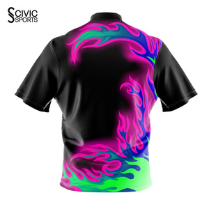 Wholesale Custom Design Your Own Sublimated <b>Bowling</b> Jersey High Quality Polyester Men Vintage - Product Image 6