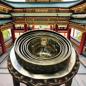 Juego de cuencos tibetanos para cantar, 7 notas de Chakra, cuenco curativo con sonido hecho a mano, cuenco grande de meditación de Metal de latón del Himalaya martillado - Product Image 4