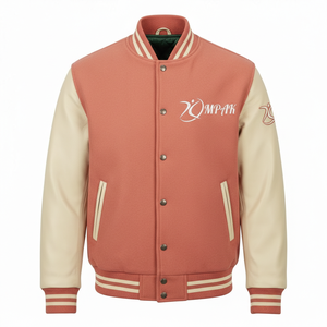 Manches en cuir universitaires modernes, lettres en chenille, style streetwear viral, style américain professionnel - Product Image 1