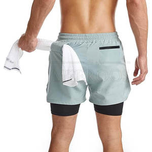 Customized Front Logo Sporty Men's Gym & Running <b>Shorts</b> Breathable <b>Compression</b> Eco-Friendly Polyester/Cotton - Product Image 5