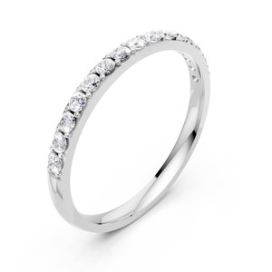 Anillo de Eternidad Moderno en Oro Blanco con Diamantes Cultivados en Laboratorio, Corte Brillante Redondo, Engaste Pavé, Certificado IGI, Joyería de Regalo de Boda para Mujer - Product Image 1