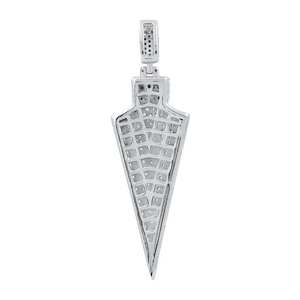 Colgante Spike con Diamantes de Corte Princesa Engastados en Plata 925, Amuleto Minimalista Unisex - Product Image 3