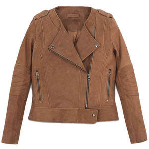 แจ็คเก็ตหนังแกะพิมพ์ลายคุณภาพสูง น้ำหนักเบา สำหรับผู้หญิง ระบายอากาศได้ดี หนังแท้ 100% ปักลายถัก - Product Image 1