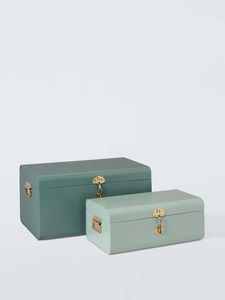 Caja de Almacenamiento de Madera Roja con Tapa, Diseño Clásico, Forma Rectangular, Acabado Pintado, para Artículos Diversos - Product Image 5