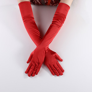 Vente Flash : Gants de Soirée en Satin Multicolores pour Femme, Longueur Poignet, pour Mariage, Cosplay et Spectacles - Product Image 1
