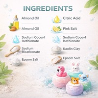 Bombes de bain effervescentes biologiques pour enfants, marque privée, avec huiles essentielles naturelles, en vrac, emballage personnalisé, vente en gros