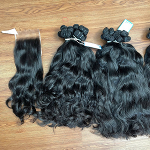 ผมต่อแบบหยักศกธรรมชาติสีดำแบบ100% ผมสองชั้นผมคนเวียดนามพร้อมส่ง - Product Image 3