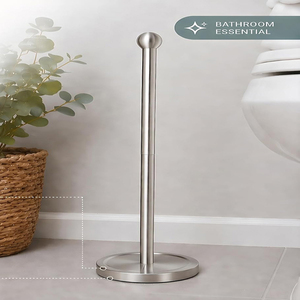 Support de papier toilette sur pied avec réservoir, porte-rouleau de papier toilette compact pour salle de bain - Product Image 2