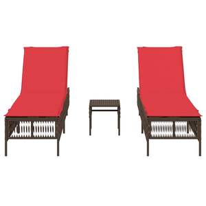 Tumbona de patio de ratán sintético marrón de 78 x 21.7 x 37.8 pulgadas, cómoda tumbona para exteriores - Product Image 4