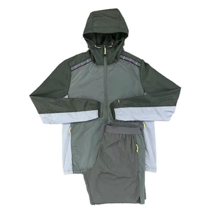 Ensemble chemise et short personnalisé avec logo, sublimation, nylon, deux pièces, coupe-vent réfléchissant pour homme - Product Image 1