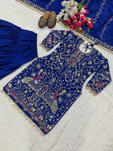 FATEMA FASHION Salwar Kameez Tradicional Indio de Seda Satinada Pesada, de Secado Rápido, para Todas las Estaciones, Verde, Bordado, Corte Regular, para Mujer - Product Image 6