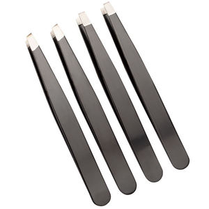 Pinzas de Cejas Profesionales Ecológicas de Acero Inoxidable Curvado de Alta Calidad con Punta Inclinada y Colores Personalizados - Product Image 1