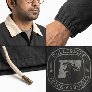 Chaqueta Personalizada Cortavientos Estilo Vintage con Cierre de Cremallera y Botones para Hombre, Ropa Urbana Retro con Nylon Lavado Oxford, Servicio OEM - Product Image 4