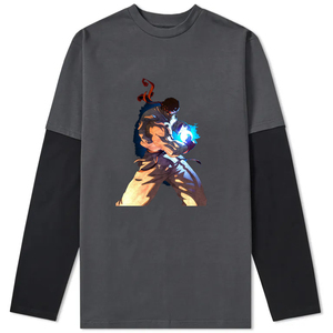 เสื้อยืดแขนยาววินเทจผ้าฝ้าย 100% แบบปรับแต่งได้สำหรับผู้ชาย เสื้อยืดสองชั้นเนื้อหนักทรงโอเวอร์ไซส์ - Product Image 1