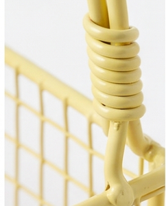 Deluxe Yellow Metal Wire Storage <b>Basket</b> Rectangle With Handle Simple Multi Purpose Neatening Organizing - Product Image 2