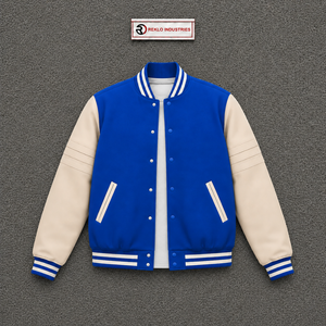 CLASSIC BLUE <b>ATHLETIC</b> LETTERMAN VARSITY JACKET FOR MEN EVERYDAY CASUAL Color Button Closure Turn-down Collar Regular Fit Autumn - Product Image 5