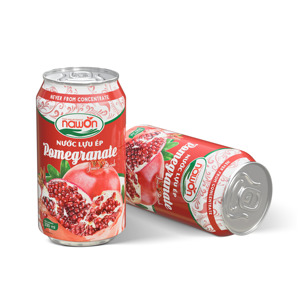 Fabricante de Vietnam, bebida de jugo de Granada enlatada, 330ml, Nawon, venta al por mayor, opciones de Etiqueta Privada, OEM, ODM, muestra gratis, MOQ bajo - Product Image 1