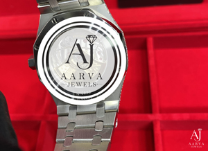 AARVA JEWELS นาฬิกาข้อมือแฟชั่นสำหรับทุกเพศ ตัวเรือนสแตนเลสทรงไม่สมมาตร หน้าปัดกระจกโมอิสซาไนต์หรูหรา ขนาด 38 มม. ระบบควอตซ์อะนาล็อก - Product Image 2