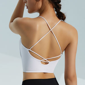 Soutien-gorge de sport sans couture à maintien élevé et col en V pour femme, personnalisable, basique, haute qualité, vente chaude, ensembles de vêtements vierges grandes tailles - Product Image 2
