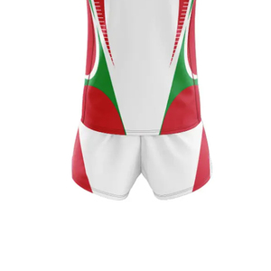Conjunto de Camiseta sin Mangas y Pantalones Cortos para Atletismo, Diseño Color Block Rojo, Blanco y Verde, Secado Rápido, Ajuste Holgado, Unisex para Adultos - Product Image 5