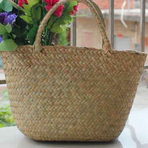 Vintage Style Seagrass Straw <b>Storage</b> Handbag with Zipper Closure for Women Autumn Summer Daily Shopping - Product Image 2