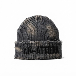 Custom Charcoal Gray Rib Knit Cuffed <b>Beanie</b> Hat Winter Warm <b>Skull</b> Cap With Embroidered Logo - Product Image 1