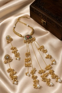 Collier de style Hasli du Cachemire de qualité supérieure avec boucles d'oreilles, design unique et magnifique, parfait pour les mariages, les occasions festives - Product Image 1