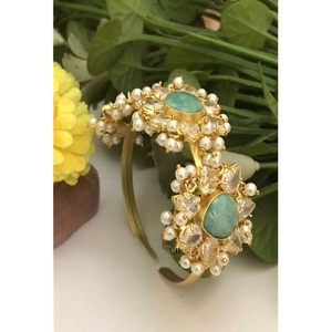 Pulsera de perlas auténticas de primera calidad, diseño antiguo y fusionado, nuevo diseño para fiestas y bodas, para mujeres y niñas. - Product Image 1