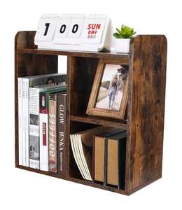 Organizador de Escritorio de Madera Vintage con Cajones, Diseño Tallado Hueco, Estante Retro para Libros de Sobremesa, Estante de Almacenamiento y Exhibición para Oficina - Product Image 6