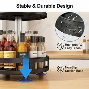 Organizador de Especias Giratorio de 3 Niveles y 360 Grados, de Acero al Carbono, Multifuncional, para Condimentos y Especias - Product Image 4