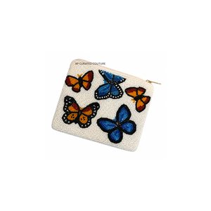 Handmade Soft Eco-Friendly Beaded Butterfly Coin Purse Colorful Seed Bead Embroidered Zipper Pouch <b>Wallet</b> <b>Holder</b> Durable - Product Image 3
