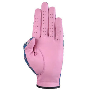 Pink PU Leather Golf <b>Glove</b> for Women Left Hand Breathable Sublimation Print Sports <b>Glove</b> Non-Slip <b>Gloves</b> - Product Image 1