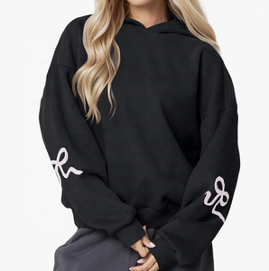 Sweats à capuche tricotés imprimés pour femme femmes sweats à capuche imprimés surdimensionnés à manches longues polaire décontracté graphique pull sweats à capuche - Product Image 2