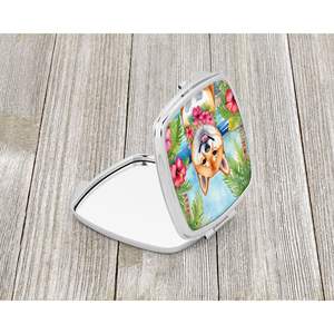 Shiba Inu Luau Compact Folding <b>Handheld</b> Makeup <b>Mirror</b> for Women and Girls Travel Decorative Pocket Gift - Product Image 2