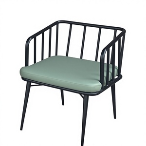 Silla de Salón con Patas de Metal, Tapicería y Estructura Metálica, Silla de Acento para Sala de Estar o Cafetería - Product Image 1