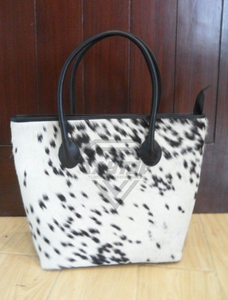 Bolso Tote de Cuero Vacuno al por Mayor, Estampado Animal Blanco y Negro, Bolso de Lujo, Bolso de Hombro de Cuero Genuino Hairon - Product Image 5